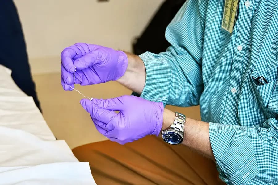 Patient talking to doctor
